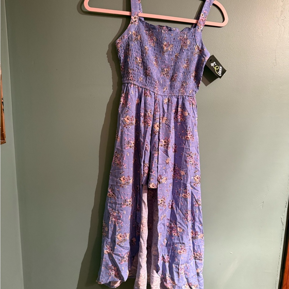NWT girls’ size 8 floral overlay shorts romper dress